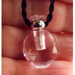 Pink Glass Perfume Bottle Style Pendant